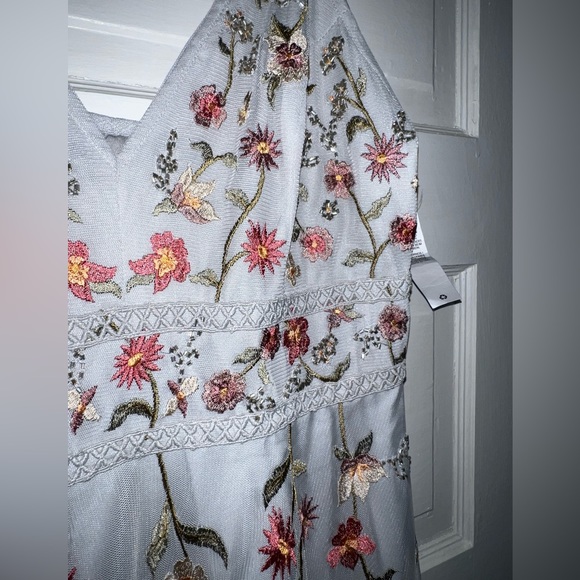 ASOS Blue Floral Embroidered Dress - Picture 2 of 3